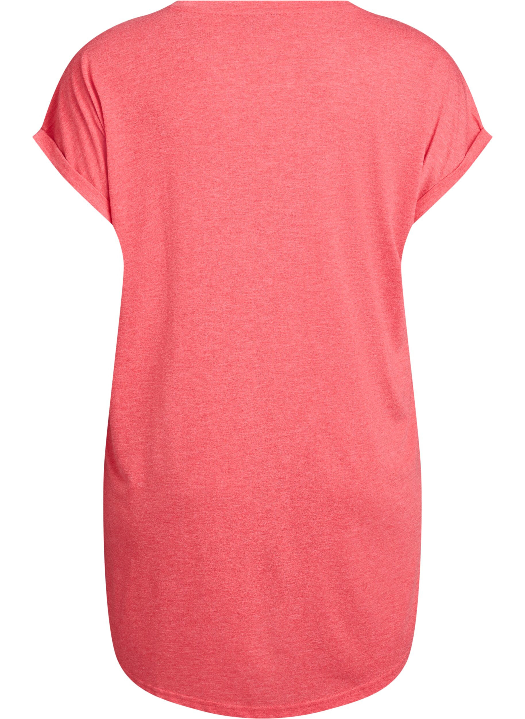 Zizzi Chemise de nuit &agrave; manches courtes avec imprim&eacute; texte, Rouge, Packshot image number 1