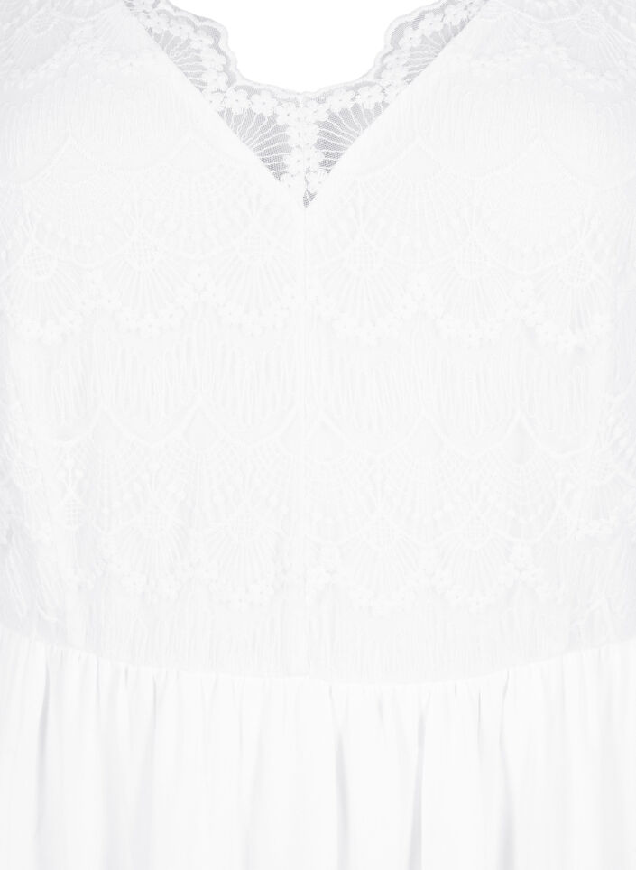 Robe de soirée avec dentelle et une taille empire, Bright White, Packshot image number 2