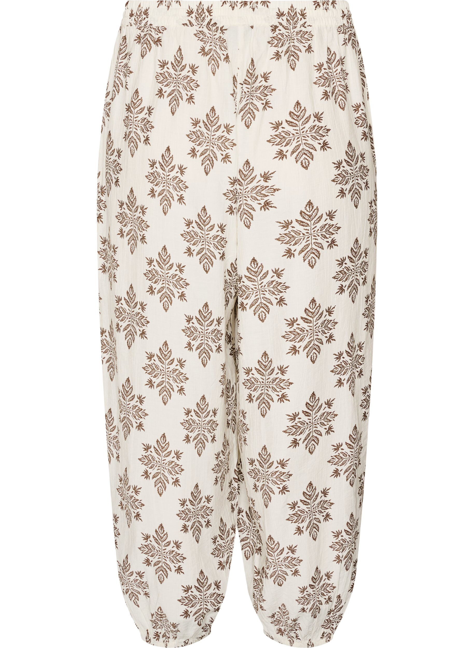 ZizziPantalon ballon taille haute &agrave; motifs, Vanille, Packshot image number 1