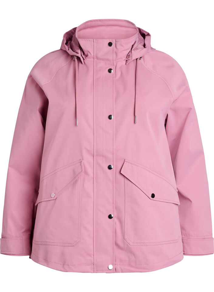 Veste courte de printemps avec capuche amovible, Rose, Packshot image number 0