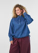 Blouse en jean coupe ballon, Bleu, Model image number 0