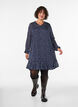 Robe &agrave; motifs avec volants et manches longues, Bleu, Model image number 1
