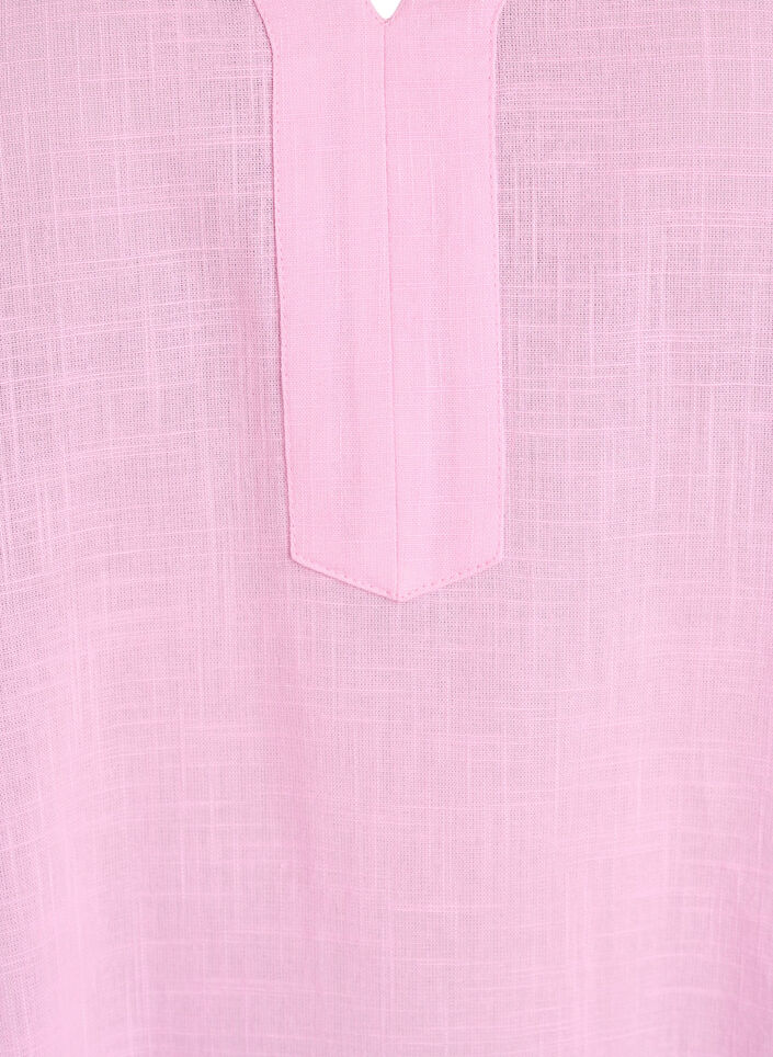 Tunique en coton avec un col en V, Rose, Packshot image number 2
