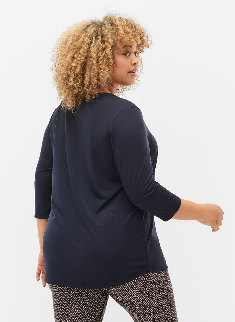 Top d'entraînement à manches 3/4, Bleu, Model image number 2