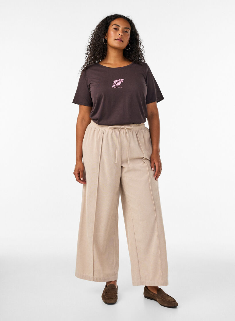 T-shirt imprim&eacute;, Marron, Model image number 1