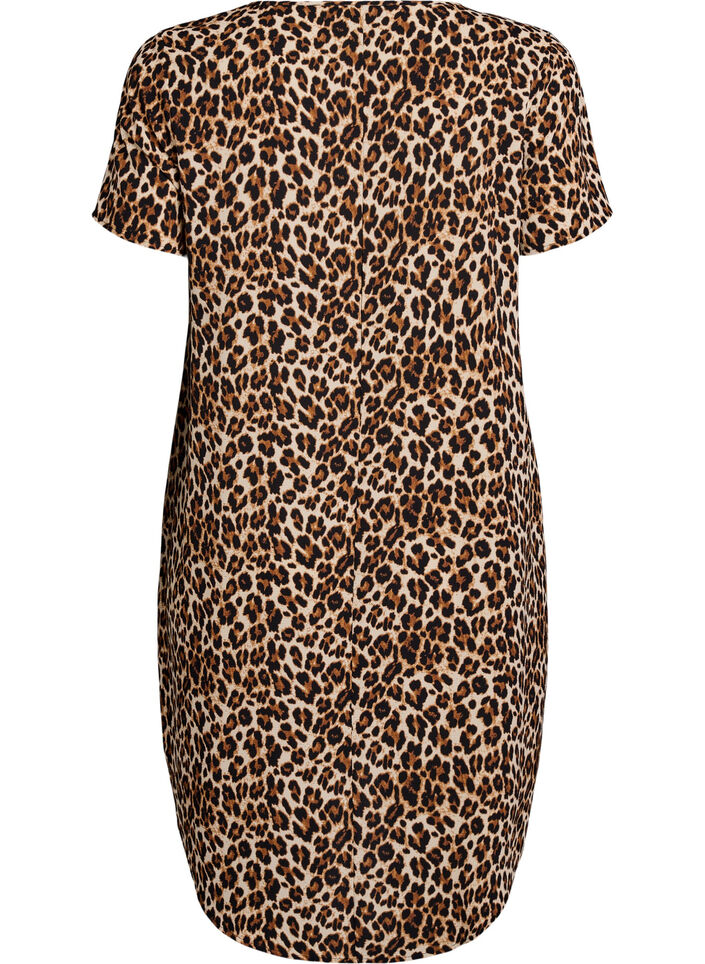 Robe &agrave; manches courtes avec imprim&eacute;, Marron, Packshot image number 1