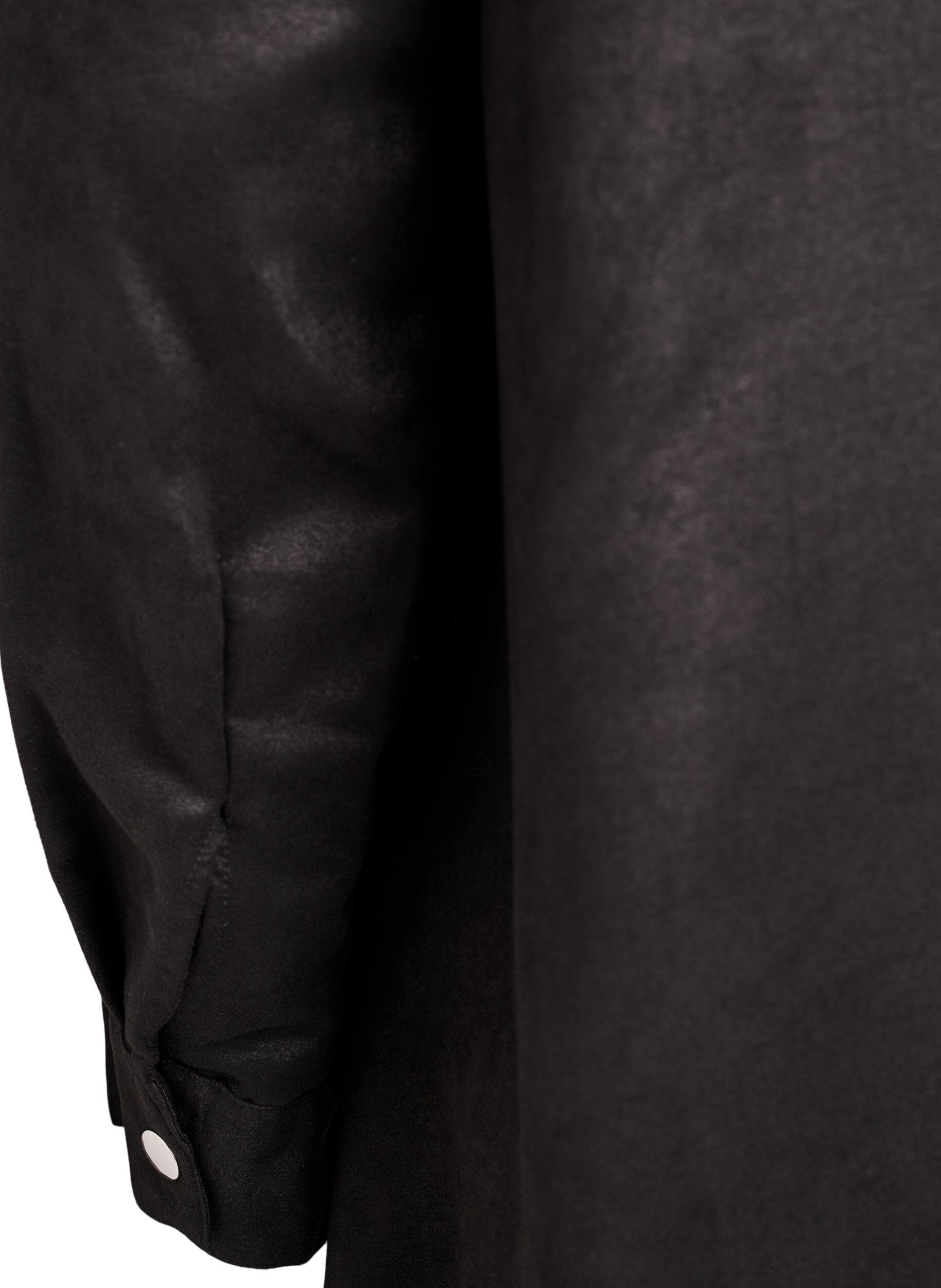 Zizzi Longue chemise en faux su&egrave;de avec fermeture &eacute;clair, Noir, Packshot image number 3