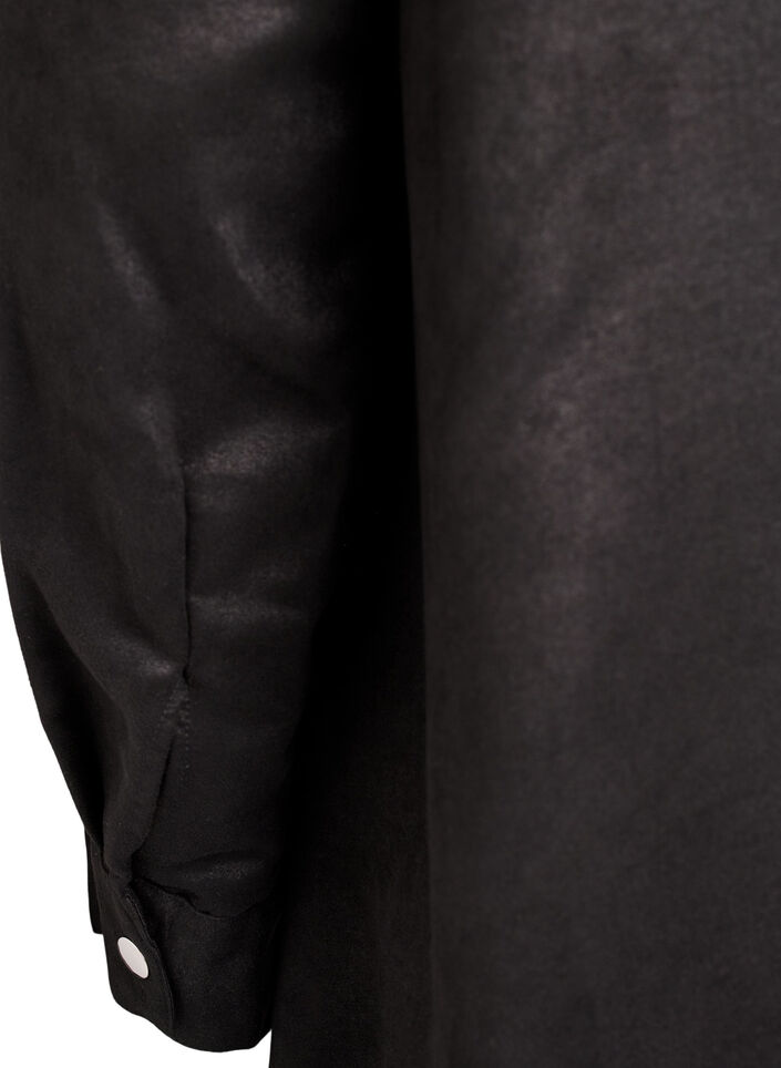 Longue chemise en faux suède avec fermeture éclair, Noir, Packshot image number 3