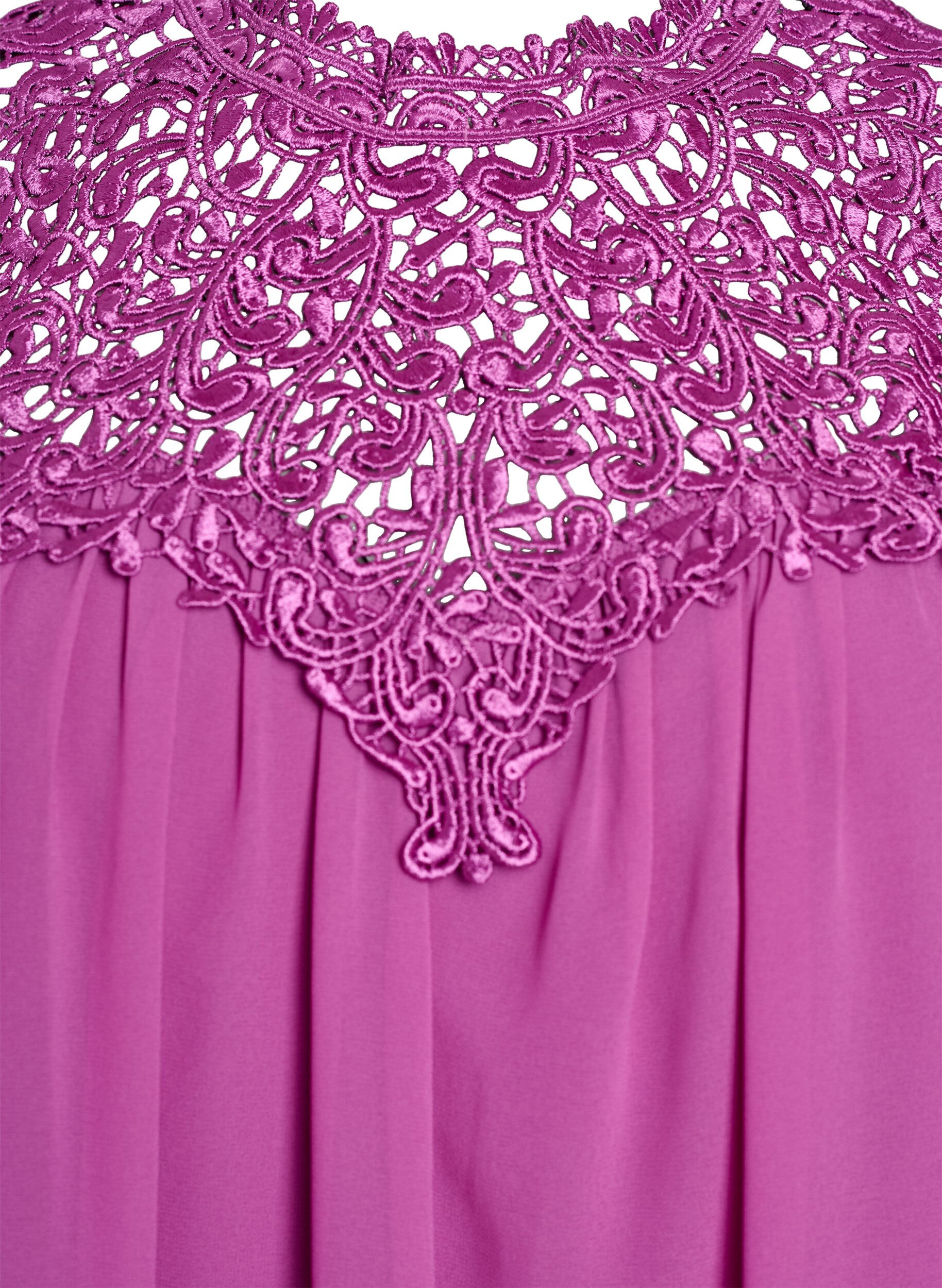 Zizzi Haut de f&ecirc;te sans manches avec crochet, Violet, Packshot image number 2