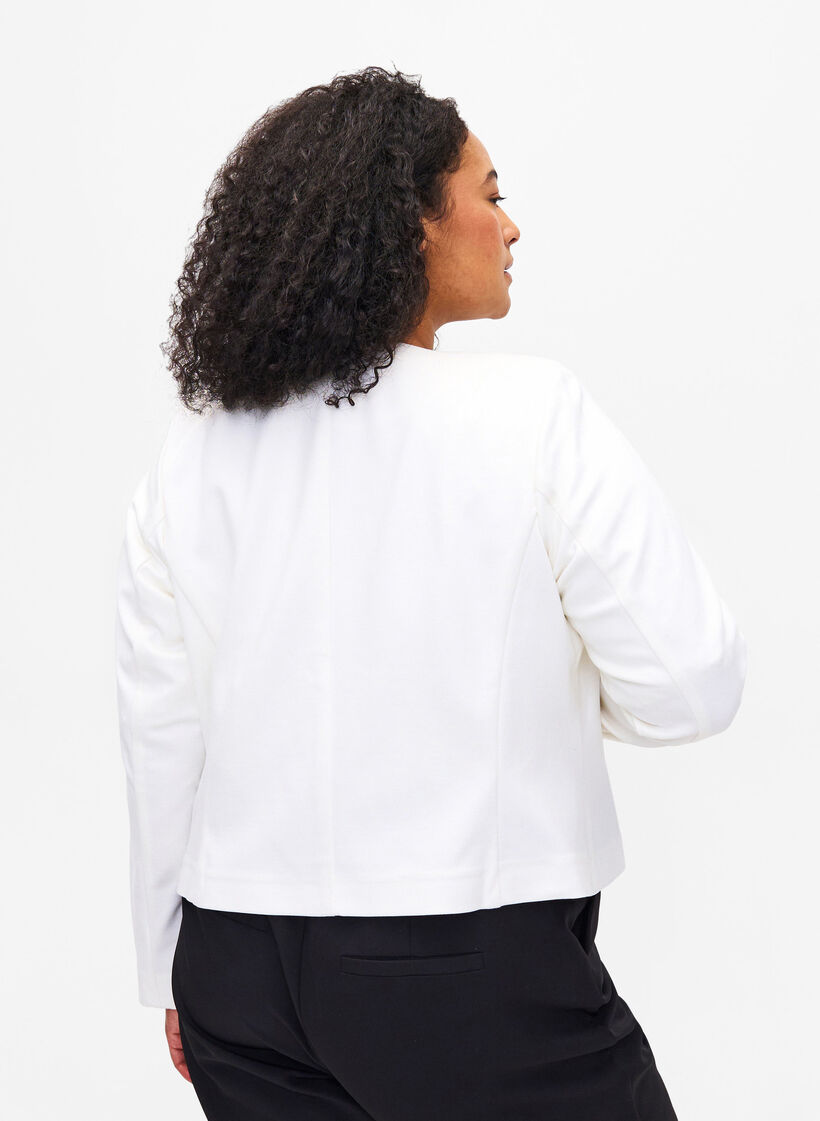 Blazer court sans fermeture, Cloud Dancer, Model image number 1