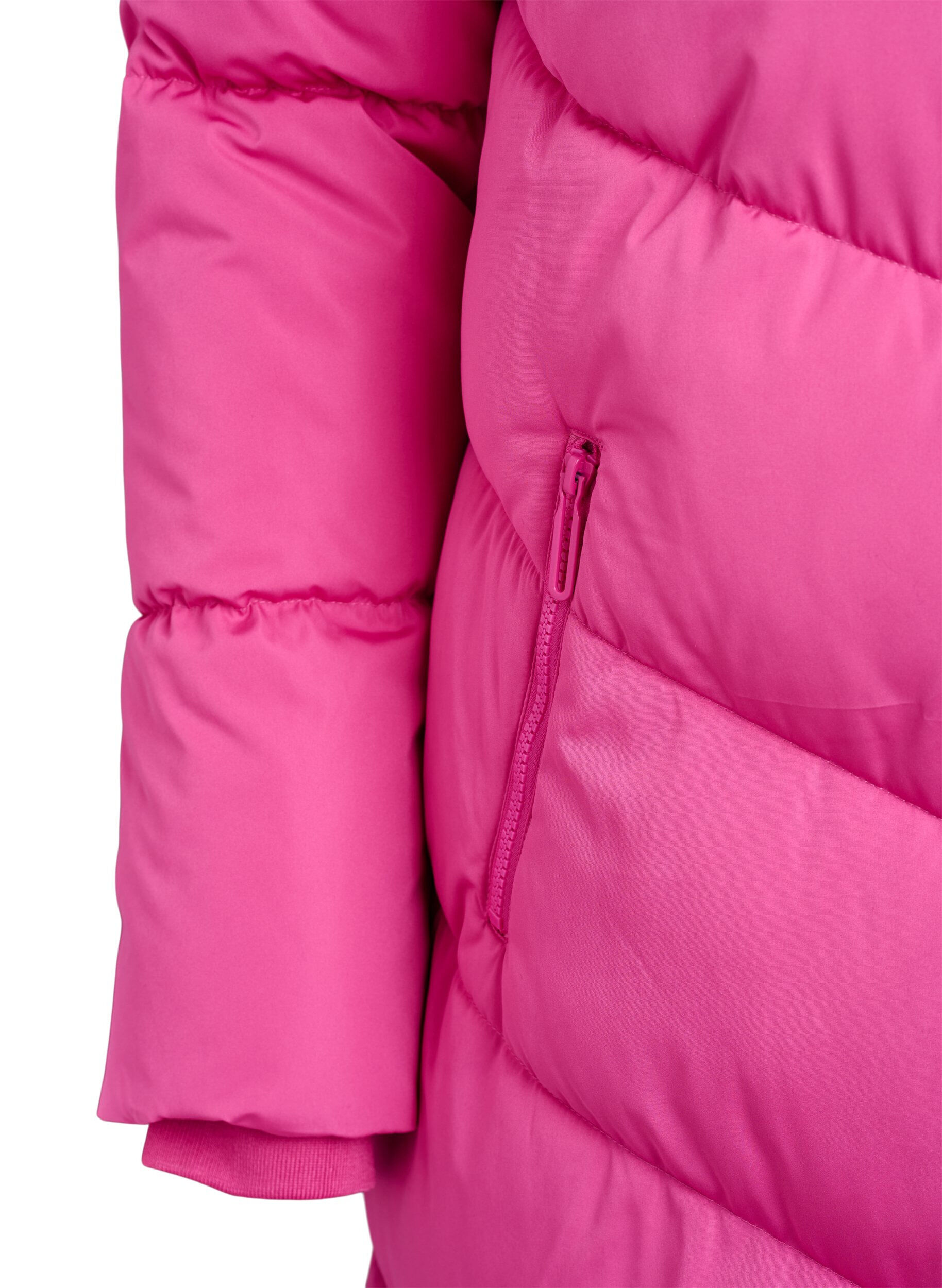 ZizziDoudoune longue avec capuche et poches, Rose, Packshot image number 3