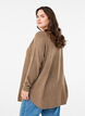 Blouse longue en maille avec boutons boule, Marron, Model image number 2
