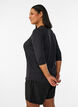 Blouse d'entra&icirc;nement &agrave; manches 3/4, Noir, Model image number 2