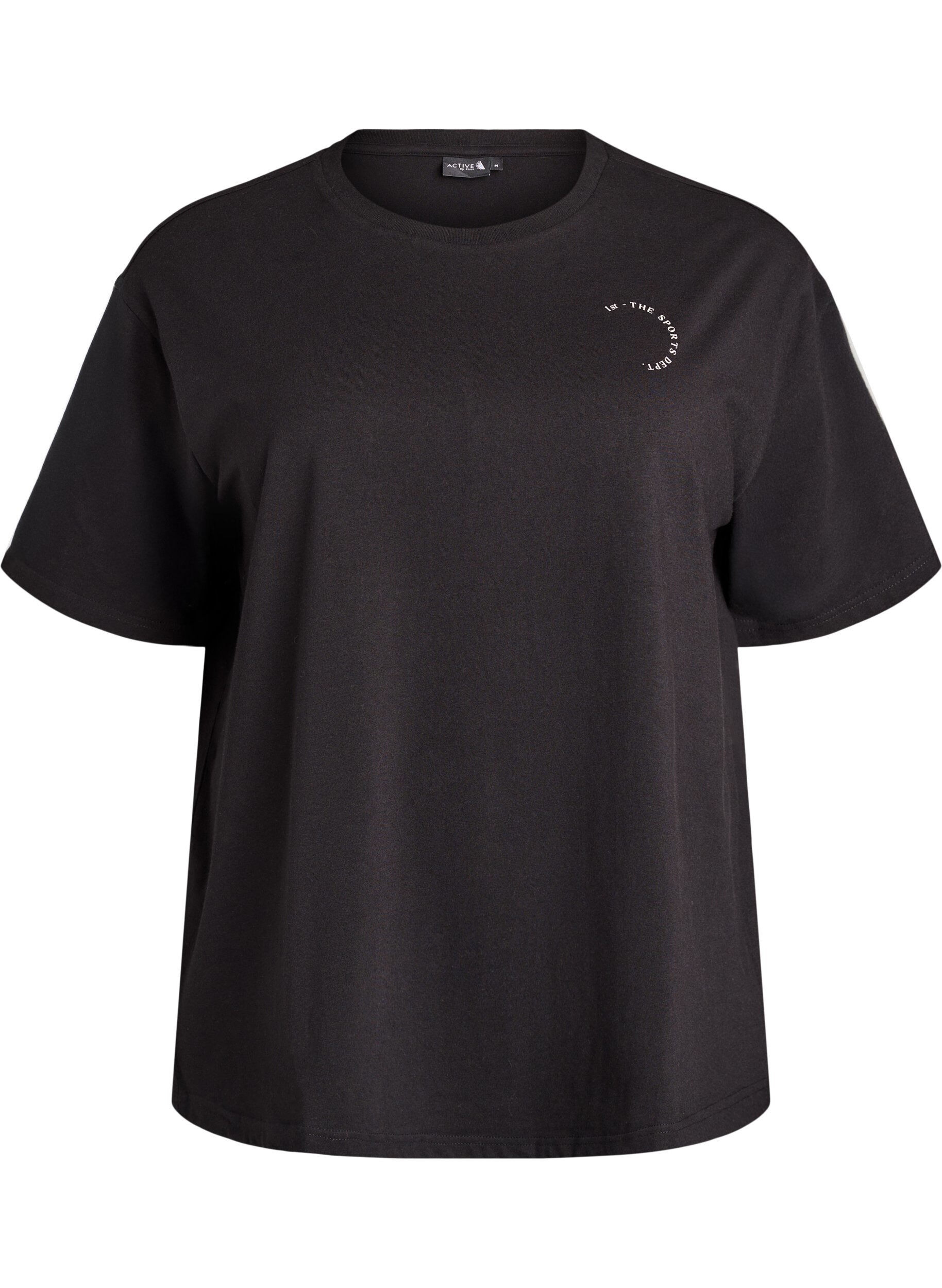 ZizziT-shirt sportif en coton bio, Noir, Packshot image number 0