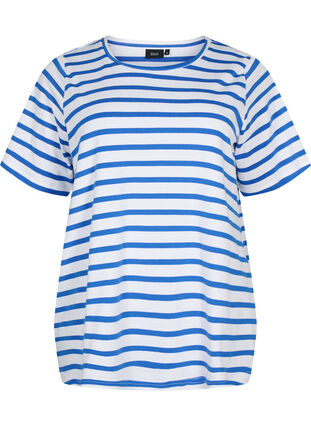 T-shirt en coton rayé, Blue Stripes, Packshot image number 0