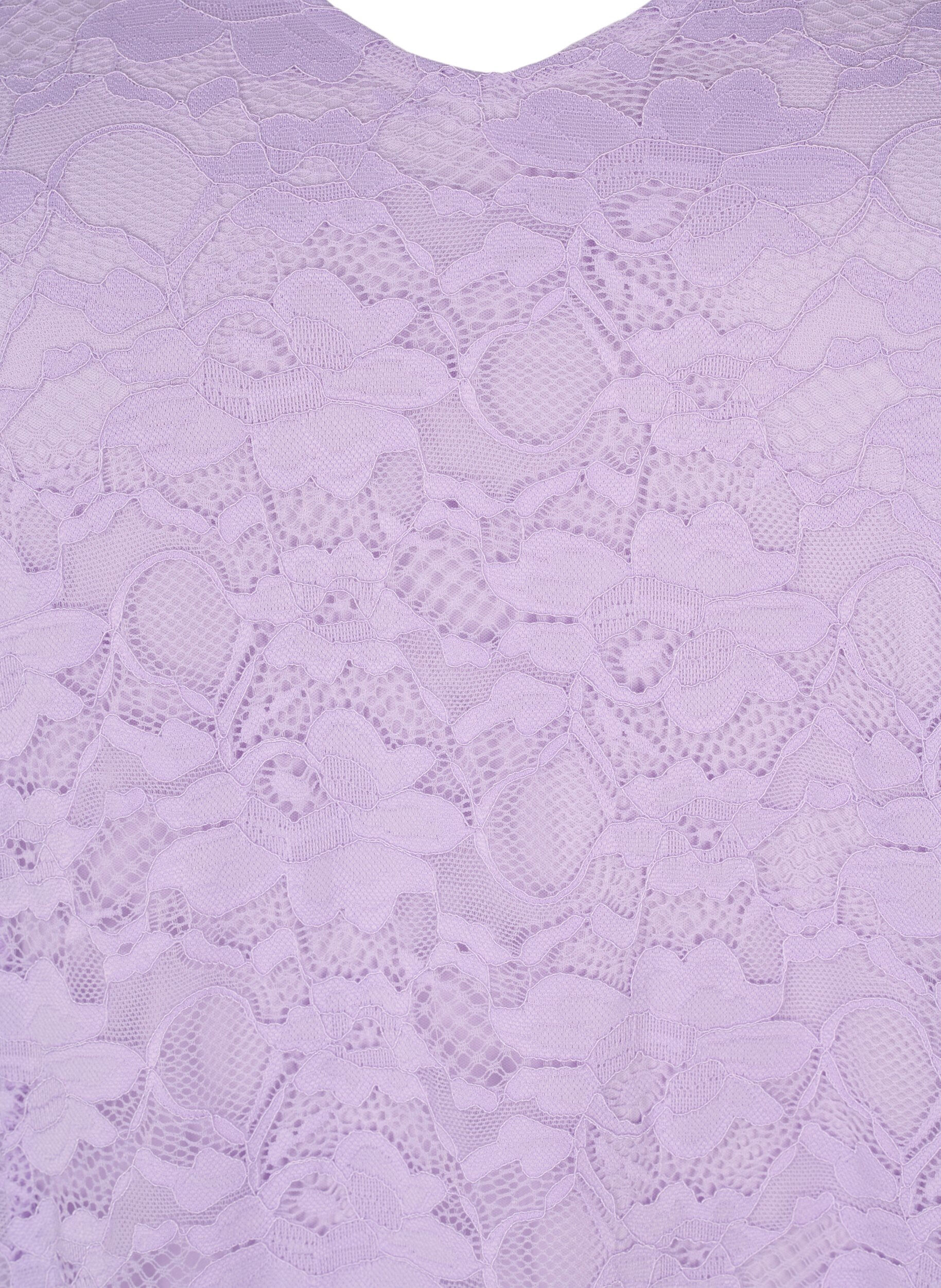 Zizzi Robe en dentelle manches 3/4, Lavendula, Packshot image number 2