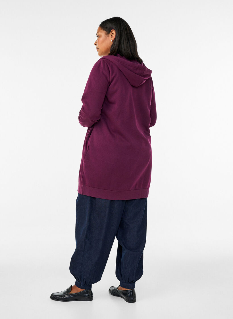 Blouse avec effet ballon et d&eacute;tails en mousseline, Bordeaux, Model image number 2