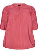 Blouse en viscose avec nervures et effet ballon, Rose, Packshot image number 0
