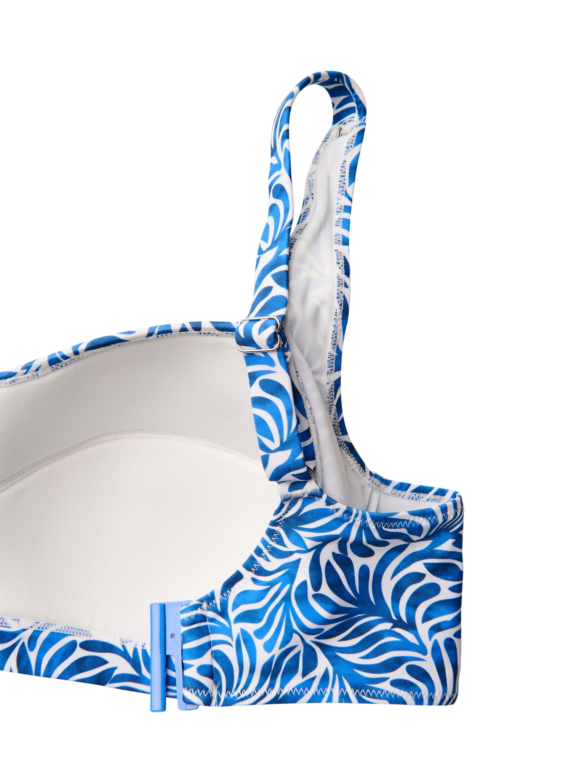 Zizzi Haut de bikini rembourr&eacute; et imprim&eacute;, Bleu, Packshot image number 3
