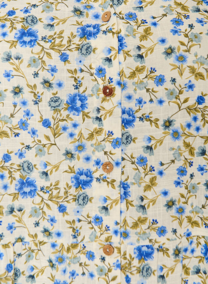 Robe midi en coton avec imprim&eacute; floral, Bleu, Packshot image number 2