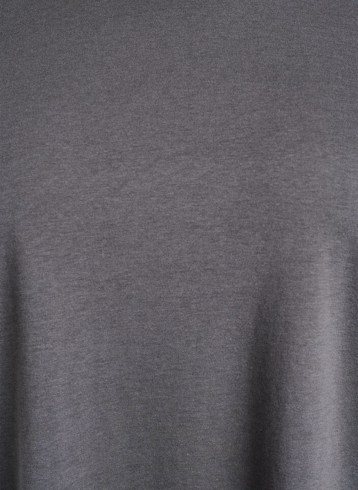 T-shirt &agrave; manches courtes en coton m&eacute;lang&eacute;, Gris anthracite, Packshot image number 2