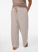 Pantalon de pyjama rayé à taille haute et coupe ample, Beige, Model image number 2