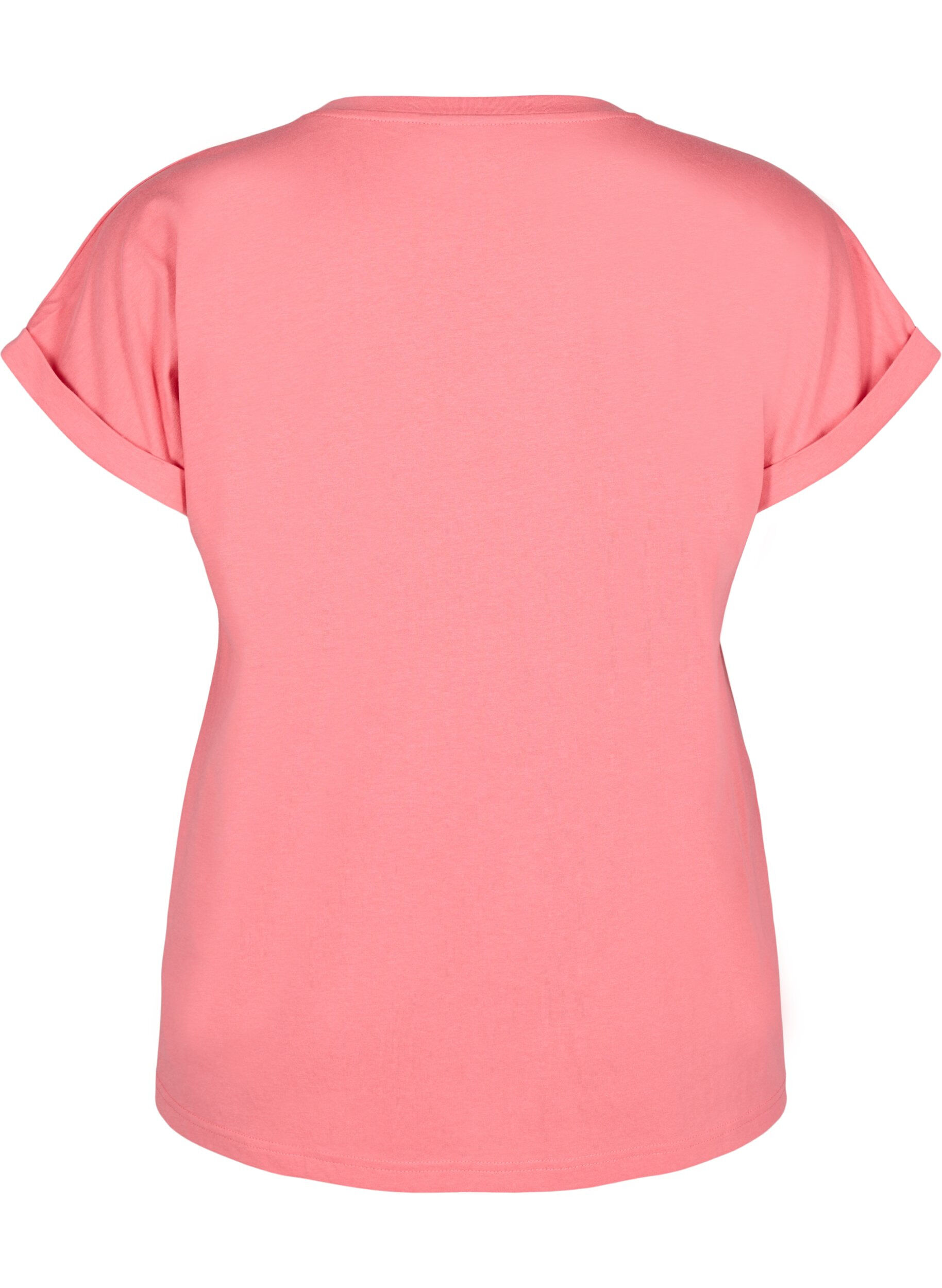 Zizzi T-shirt &agrave; manches courtes en m&eacute;lange de coton, Rose, Packshot image number 1