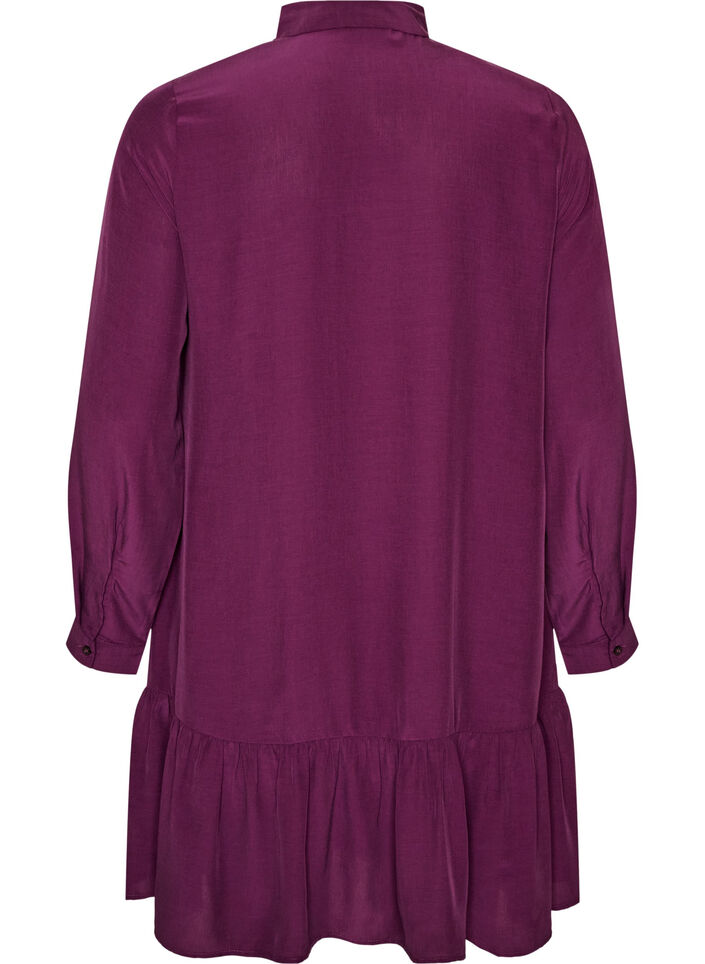 Robe chemise courte avec volants, Violet, Packshot image number 1