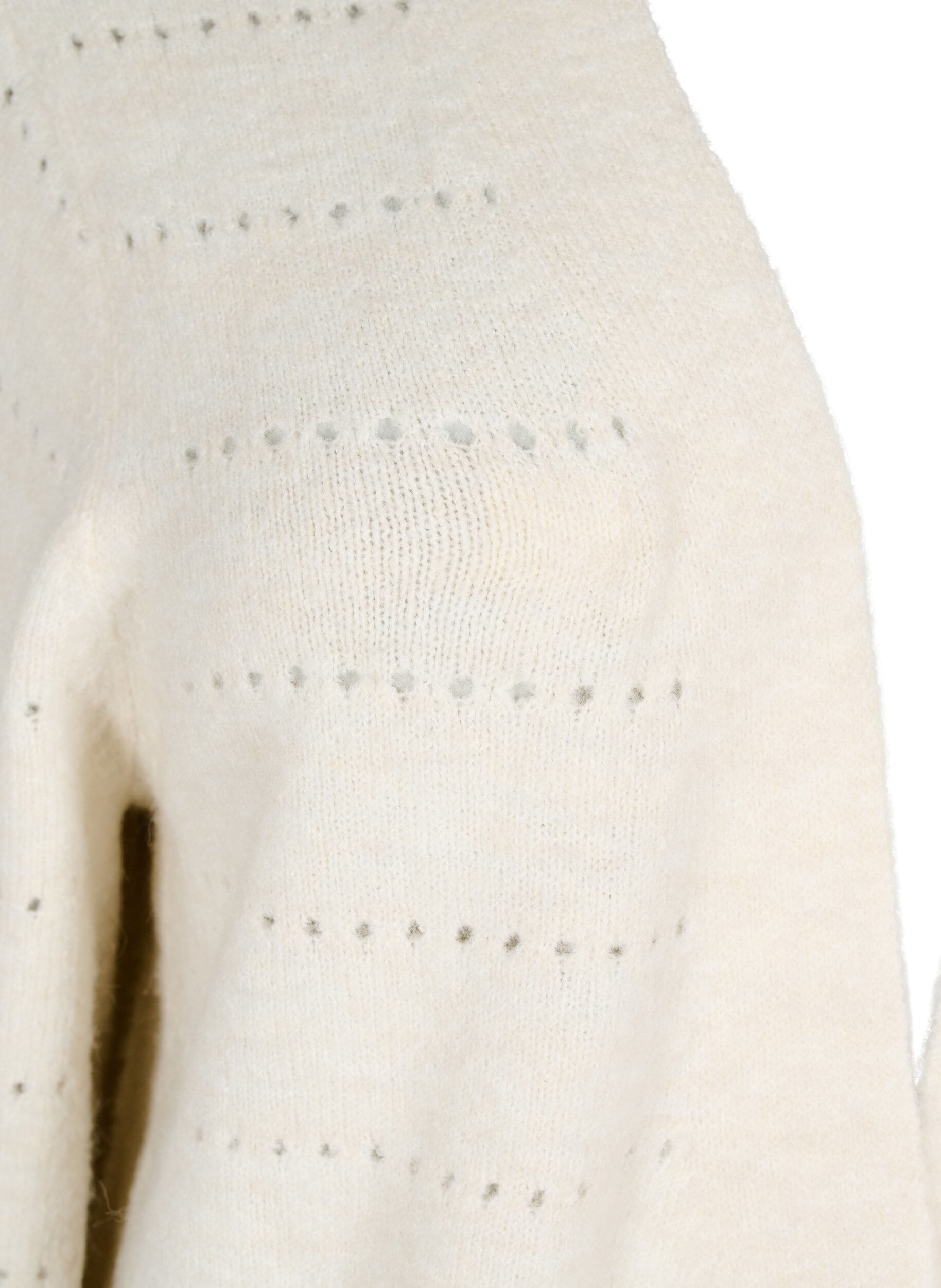 Zizzi Cardigan long en tricot avec un motif en dentelle, Birch Mel., Packshot image number 2
