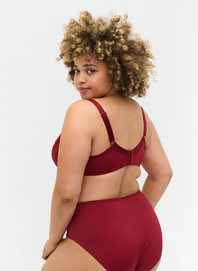 Soutien-gorge en dentelle avec armatures, Rhubarb, Model image number 1