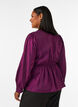 Blouse brillante en viscose &agrave; effet p&eacute;plum, Violet, Model image number 2