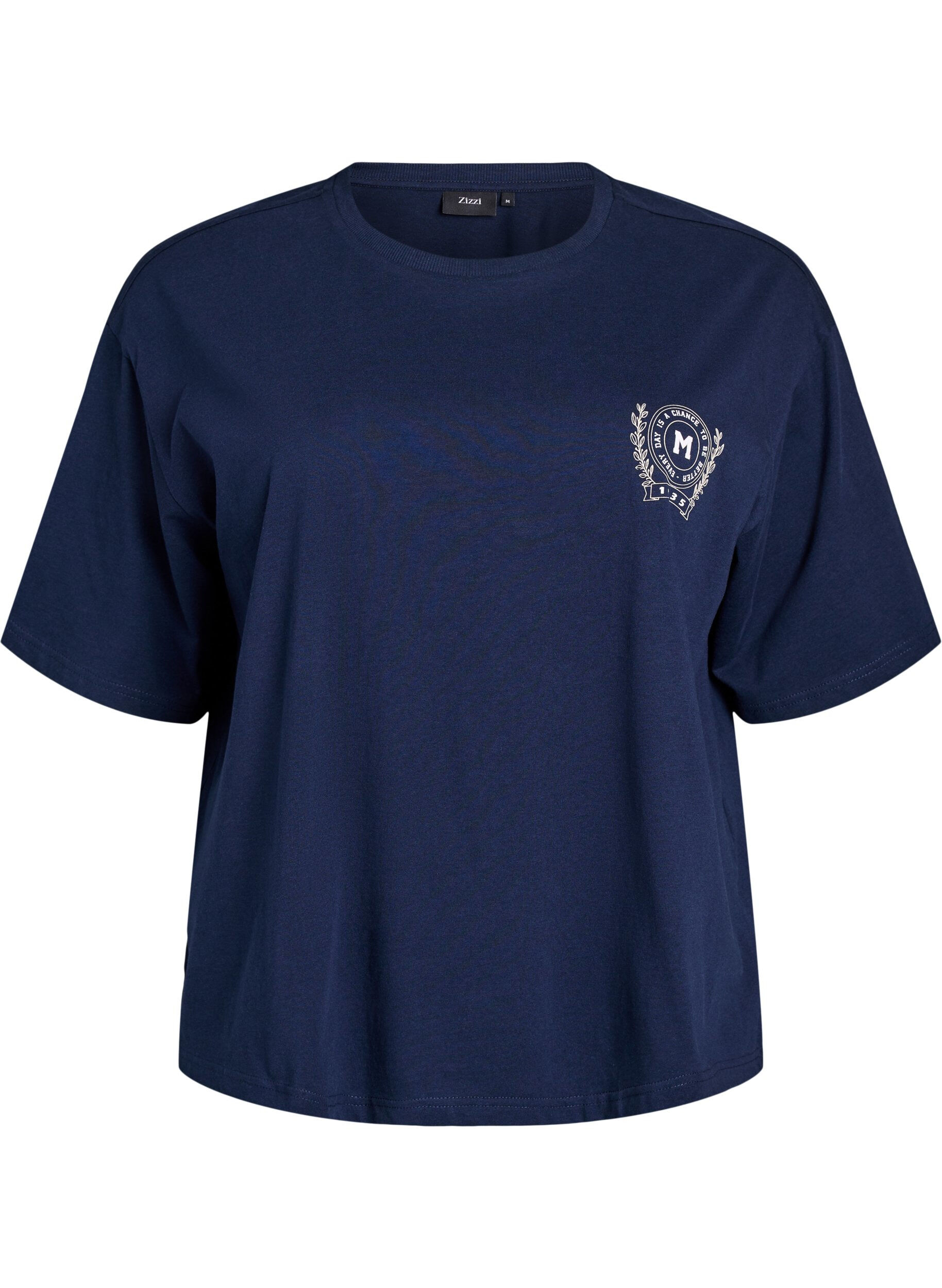Zizzi T-shirt oversize avec impression au dos, Bleu, Packshot image number 0