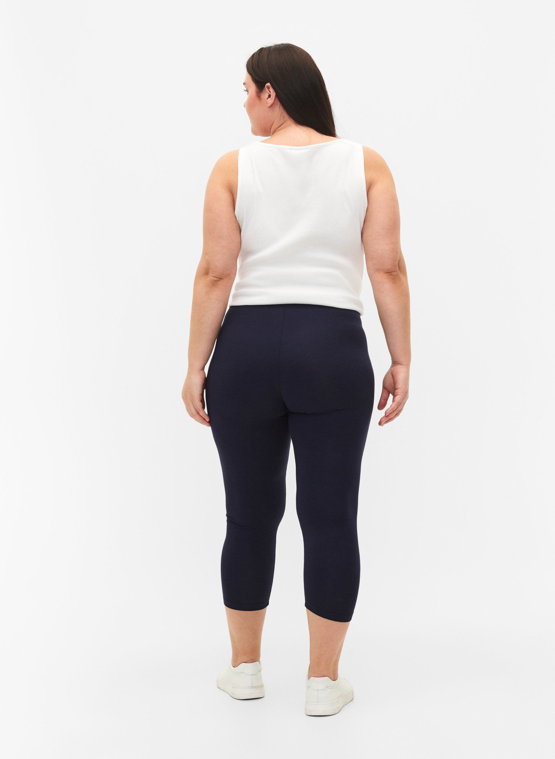 Zizzi Leggings basiques longueur 3/4 en viscose, Bleu, Model image number 2