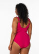 Maillot de bain avec volants et inserts amovibles, Rose, Model image number 1