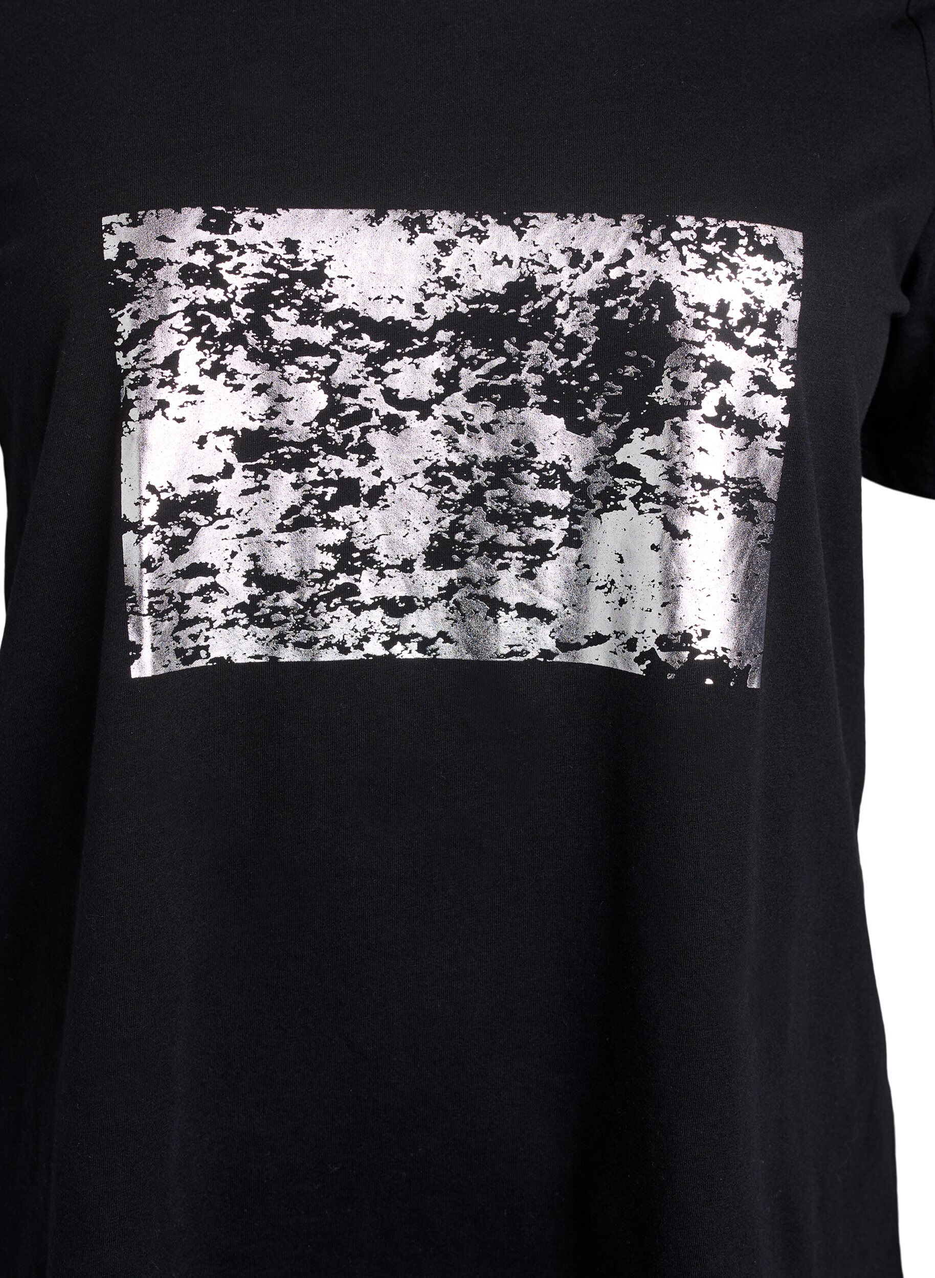 Zizzi FLASH - T-shirt imprim&eacute;, Noir, Packshot image number 2
