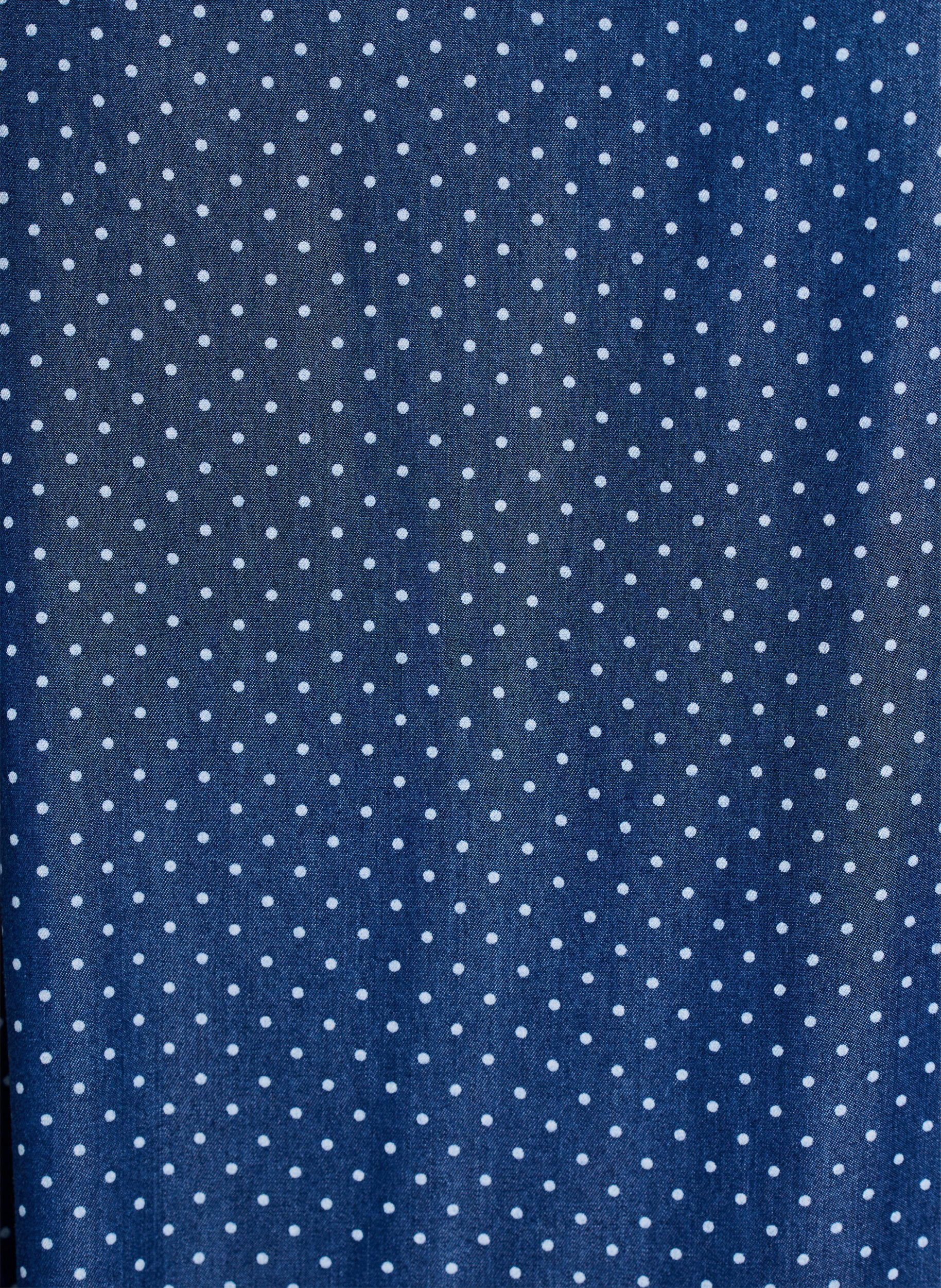 ZizziRobe mi-longue &agrave; bretelles en TENCEL&trade; Lyocell aspect denim, Bleu, Packshot image number 2