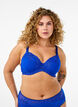Soutien-gorge rembourré à armatures avec dentelle, Bleu, Model image number 0