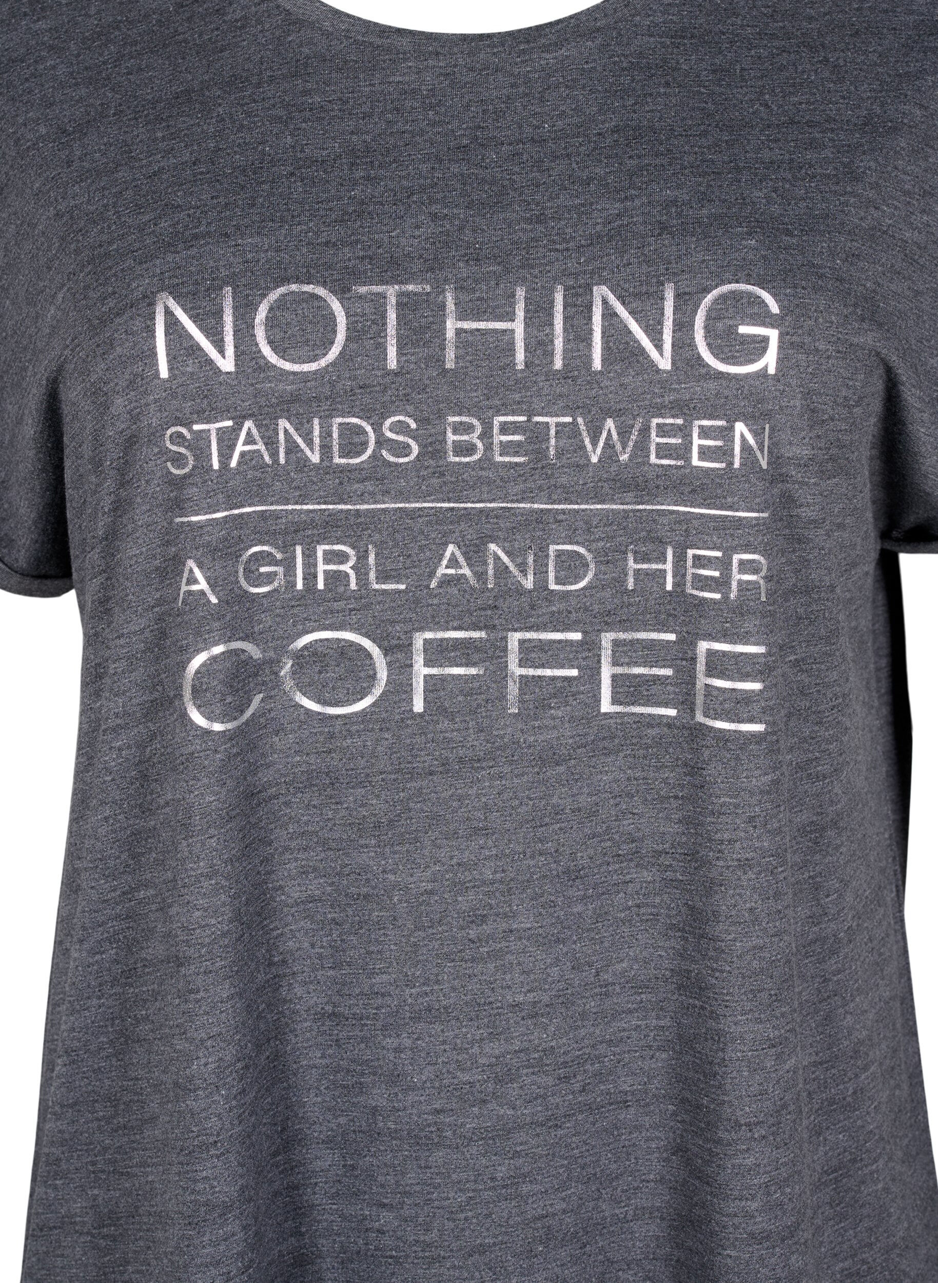 Zizzi Chemise de nuit &agrave; manches courtes avec imprim&eacute; de texte, , Packshot image number 2