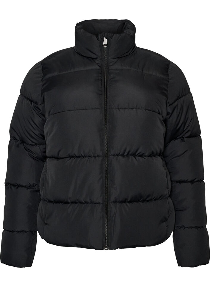 Doudoune courte avec col montant, Noir, Packshot image number 0