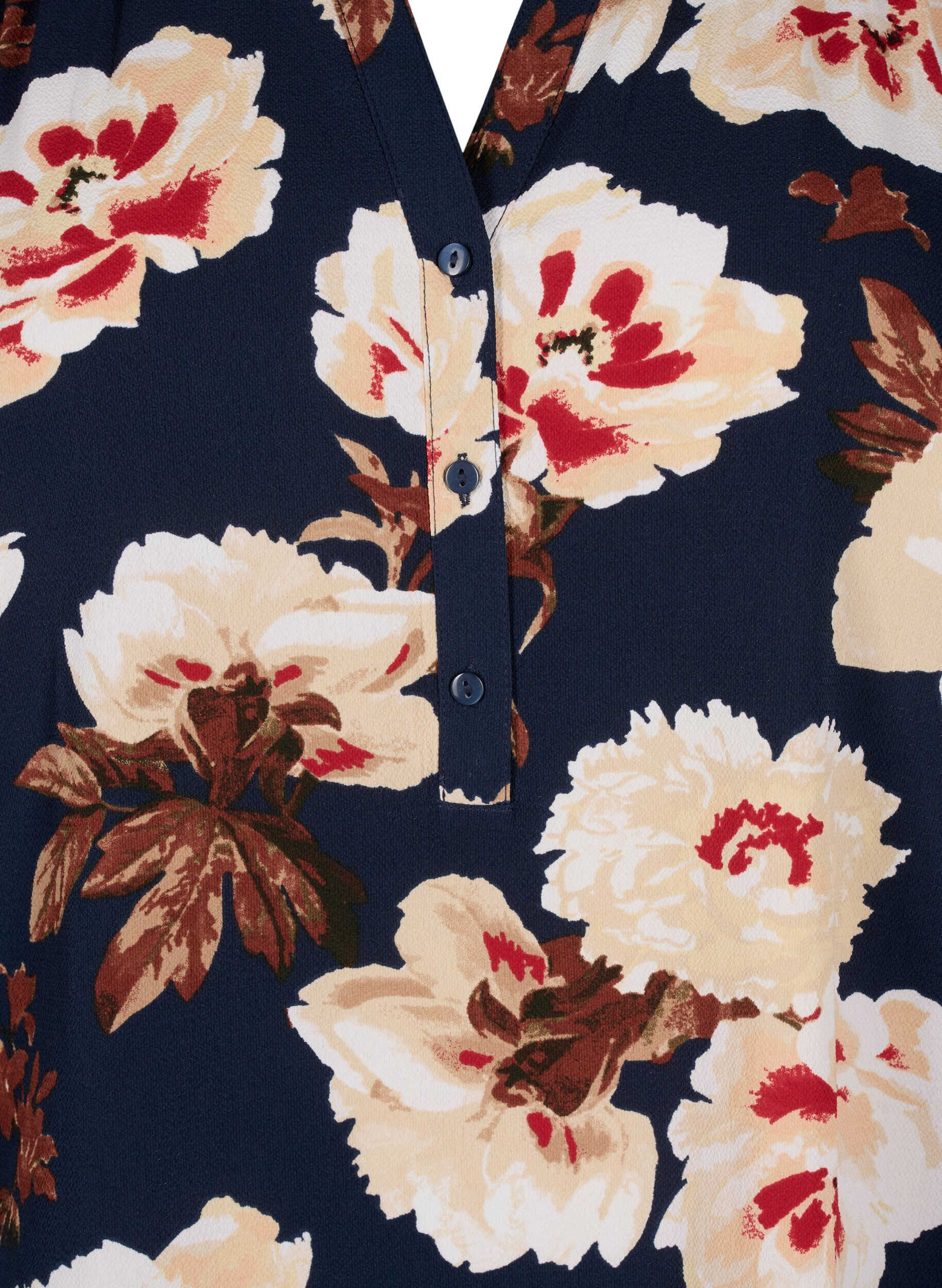 Zizzi Blouse &agrave; manches courtes et encolure en V , Bleu, Packshot image number 2