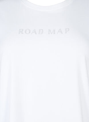 T-shirt en coton biologique avec des similipierres, White, Packshot image number 2