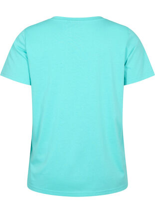 T-shirt à manches courtes avec col en V, Turquoise, Packshot image number 1