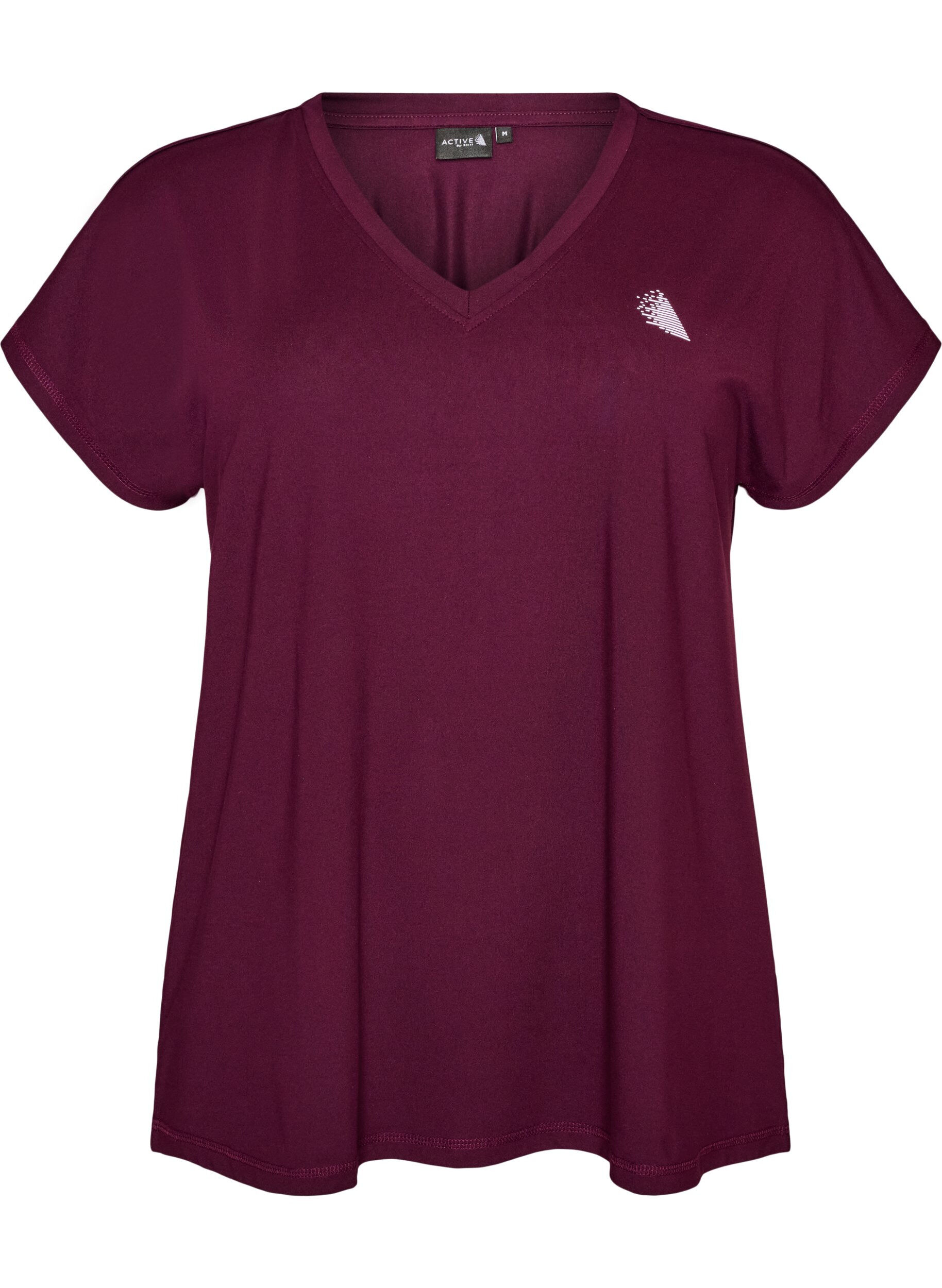 ZizziLoose training t-shirt with V-neck, Violet, Packshot image number 0