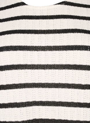 Chemisier à manches courtes avec des rayures de couleurs contrastées, Sand Black Stripe, Packshot image number 2