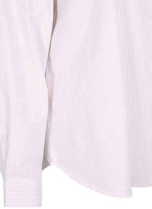 Chemise à manches longues en coton, White Taupe Stripe, Packshot image number 3