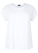 T-shirt &agrave; manches courtes en coton m&eacute;lang&eacute;, Blanc, Packshot image number 0