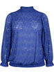 Blouse à manches longues en dentelle avec smocks, Deep Ultramarine, Packshot image number 0