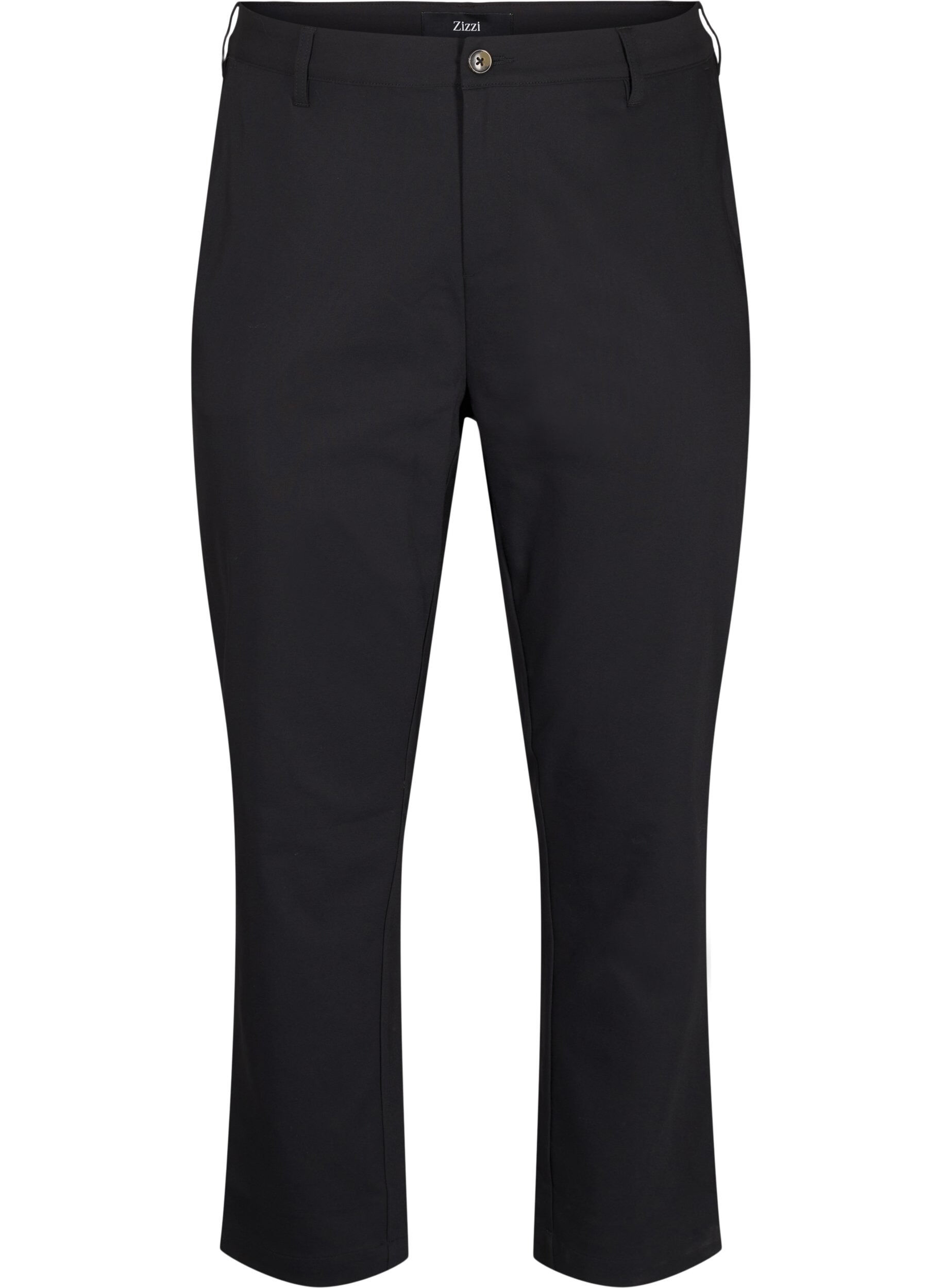 Zizzi Pantalon coupe droite &agrave; taille haute, Noir, Packshot image number 0