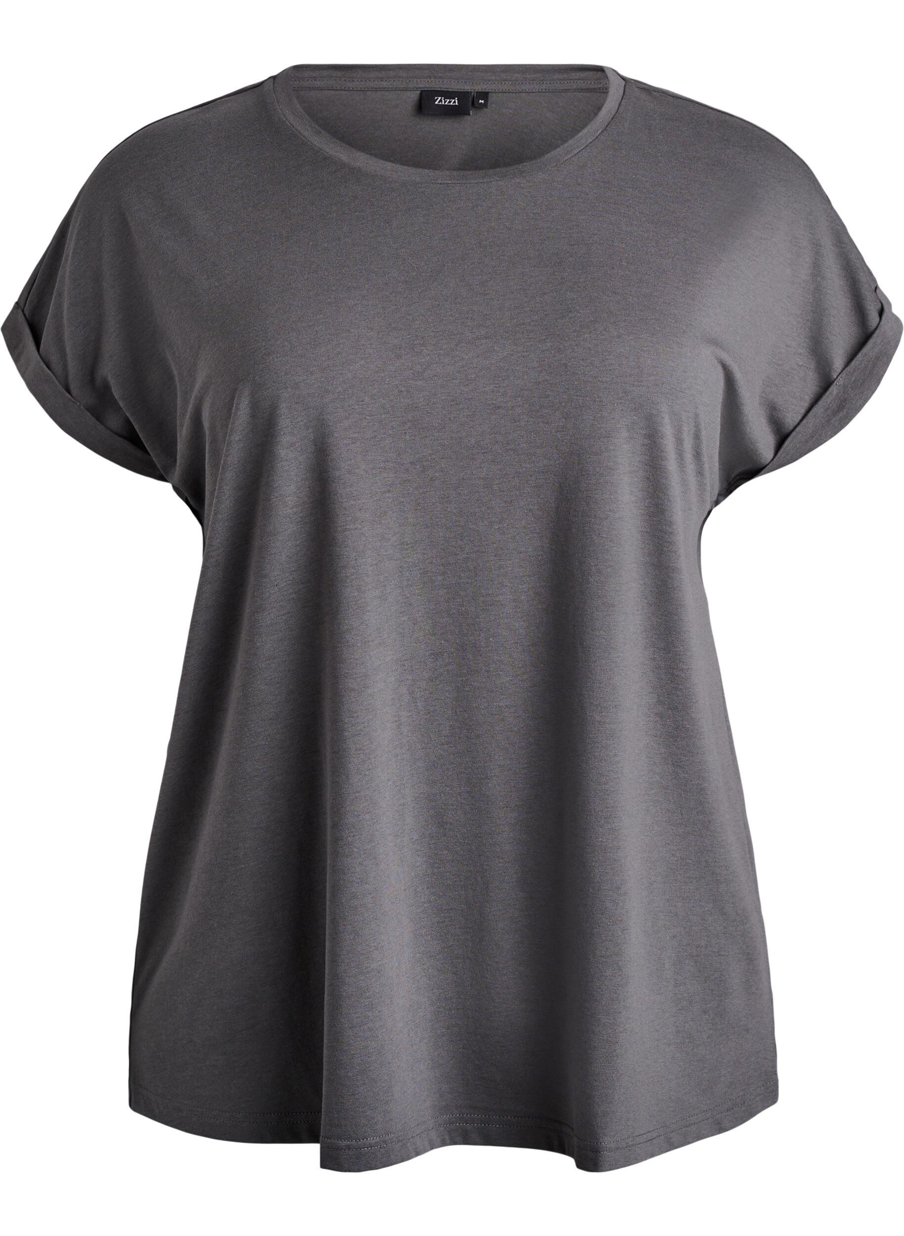 ZizziT-shirt &agrave; manches courtes en coton m&eacute;lang&eacute;, Gris anthracite, Packshot image number 0