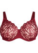 Soutien-gorge avec dentelle brod&eacute;e et bonnets moul&eacute;s, Bordeaux fonc&eacute;, Packshot image number 0